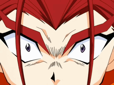 Close Up Of Person With Red Hair And White Eyes GIF