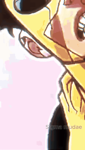 A Close Up Of A Person 'S Face With Sigma Mudae Written Below It GIF