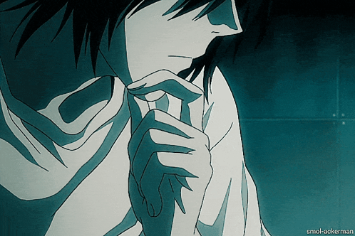 A Close Up Of A Person 'S Face With Smol-Ackerman Written Below It GIF