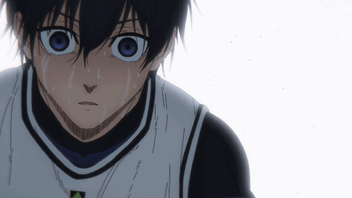 A Close Up Of A Person 'S Face With Sweat Coming Out Of Their Face GIF