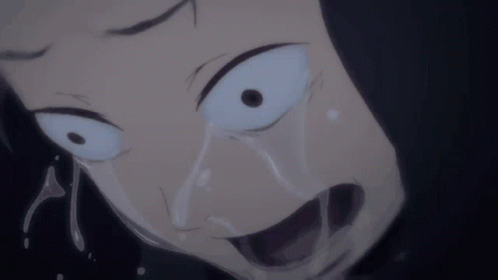 A Close Up Of A Person 'S Face With Tears Running Down It GIF
