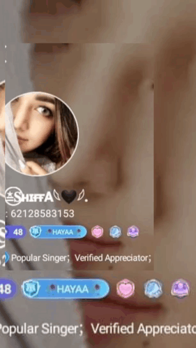 A Close Up Of A Person 'S Face With The Name Shiffa GIF