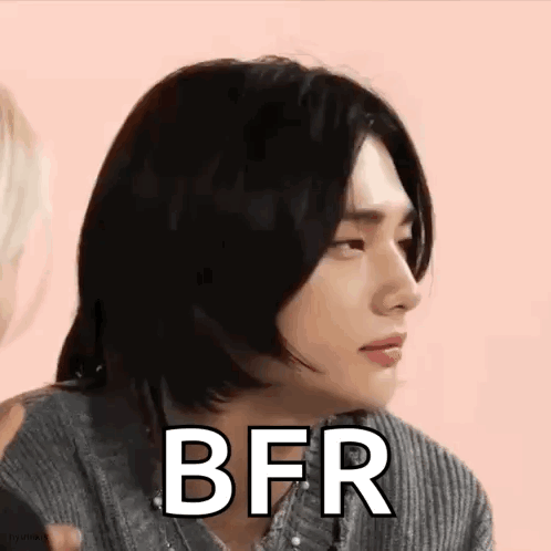 Close Up Of Face With BFR Written GIF