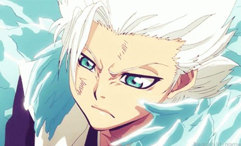 A Close Up Of A Person 'S Face With The Word Bleach On The Bottom GIF