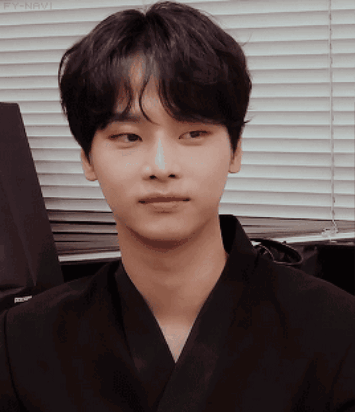 A Close Up Of A Person 'S Face With The Word Fy-Navi Visible GIF