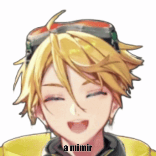 A Close Up Of A Person 'S Face With The Words A Mimir On The Bottom GIF
