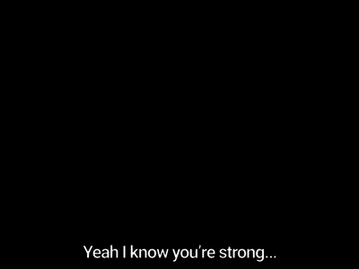 A Close Up Of A Person 'S Face With The Words " And I Know I 'M Weak " Below It GIF