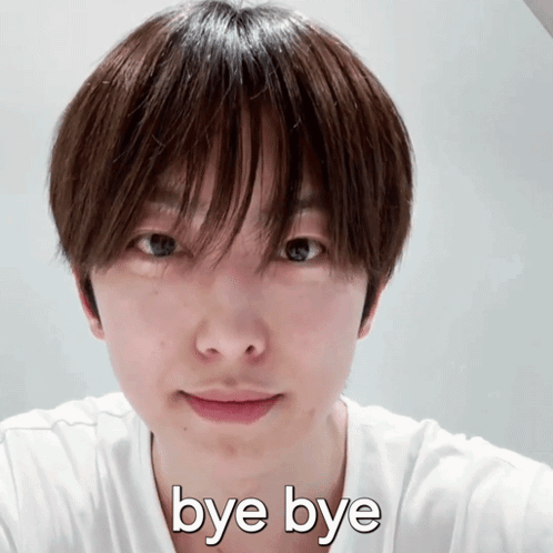 A Close Up Of A Person 'S Face With The Words Bye Bye Written On It GIF