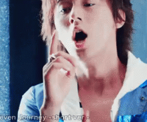 A Close Up Of A Person 'S Face With The Words Even Journey Short Ver Written Below GIF