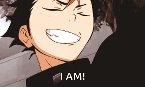 A Close Up Of A Person 'S Face With The Words `` I Am '' Written Below It . GIF