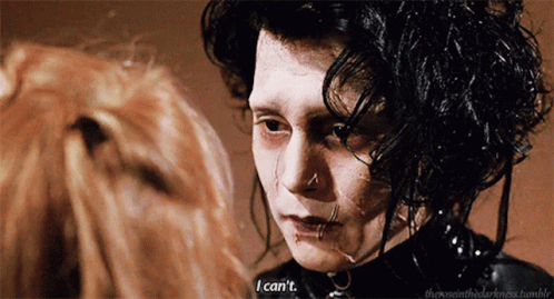 A Close Up Of A Person 'S Face With The Words " I Can 'T " On The Bottom GIF