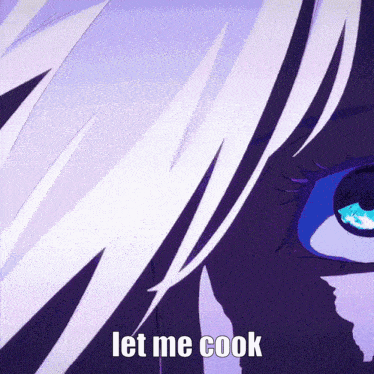 A Close Up Of A Person 'S Face With The Words Let Me Cook GIF