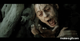 A Close Up Of A Person 'S Face With Their Mouth Open And Eyes Closed . GIF