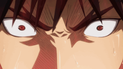 A Close Up Of A Person 'S Face With White Eyes GIF