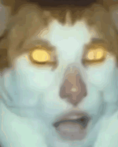 A Close Up Of A Person 'S Face With Yellow Eyes GIF