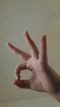 A Close Up Of A Person 'S Hand Making A Triangle GIF