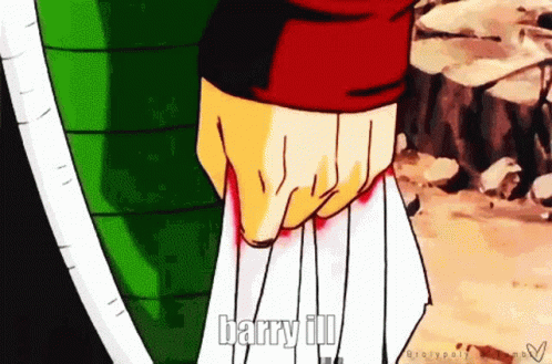 A Close Up Of A Person 'S Hand With The Words Barry Fill Written On The Bottom GIF