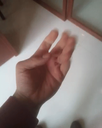 A Close Up Of A Person 'S Hand With Their Fingers Crossed GIF