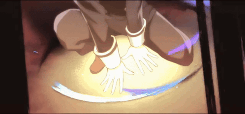 A Close Up Of A Person 'S Hands With A Purple Light Behind Them GIF