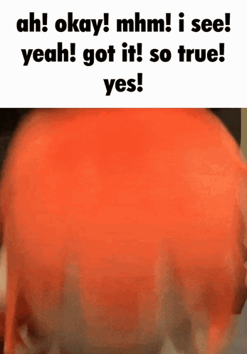 Close Up Of Person Head Saying Ah Okay Mhm I See Yeah Got It So True Yes GIF