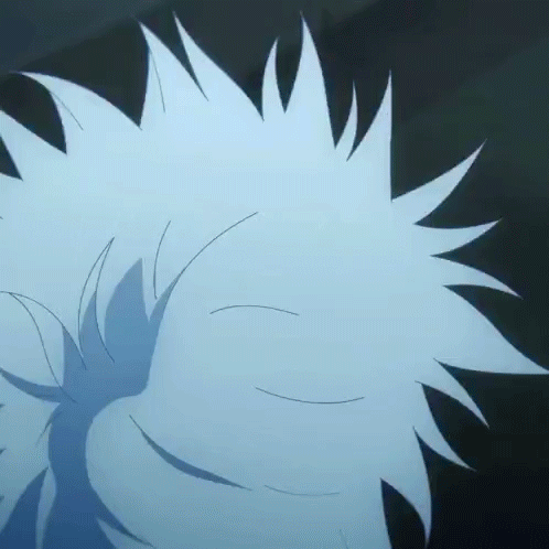 A Close Up Of A Person 'S Head With White Hair GIF