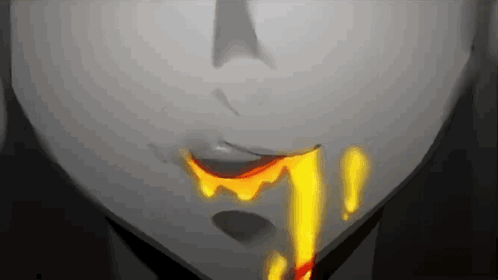 A Close Up Of A Person 'S Mouth With Lava Dripping From It . GIF