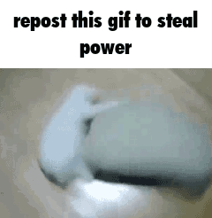A Close Up Of A Person 'S Mouth With The Words `` Repost This Gif To Steal Power '' Above It . GIF