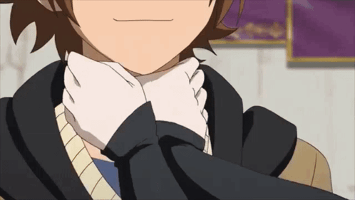 A Close Up Of A Person 'S Neck And Hands GIF