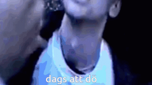 A Close Up Of A Person 'S Neck With The Words Dags Att Do Visible GIF