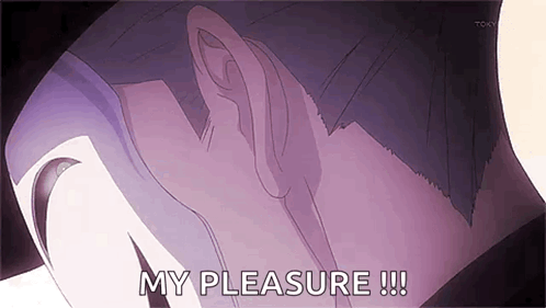 A Close Up Of A Person 'S Neck With The Words `` My Pleasure !! '' Written On It . GIF