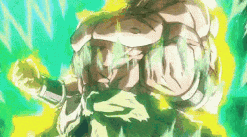 A Close Up Of A Person 'S Torso With A Green Background And A Yellow Light Coming Out Of It . GIF