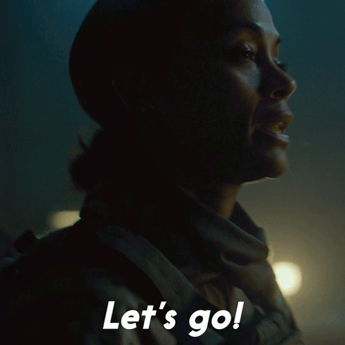 A Close Up Of A Person Screaming And The Words Let 'S Go GIF