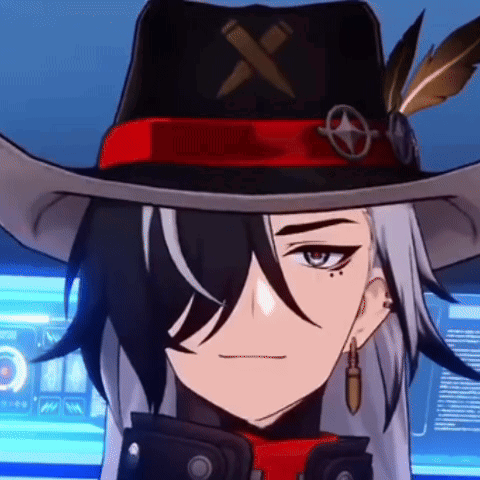a close up of a person wearing a cowboy hat with a red band .