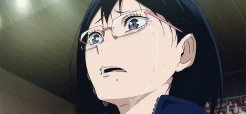 A Close Up Of A Person Wearing Glasses With Sweat Coming Out Of Their Mouth GIF