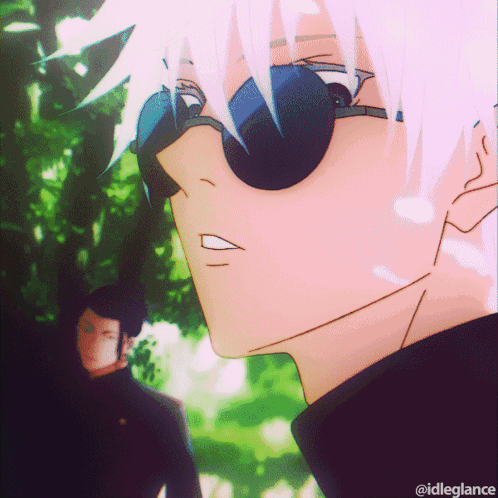 A Close Up Of A Person Wearing Sunglasses With Idlegiance Written Below It GIF