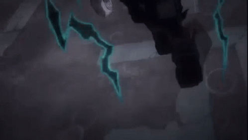 A Close Up Of A Person With A Green Lightning Bolt Coming Out Of Their Face . GIF