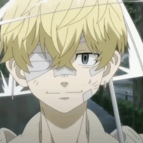 A Close Up Of A Person With Bandages On Their Face Holding An Umbrella . GIF