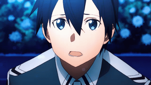 A Close Up Of A Person With Blue Hair GIF