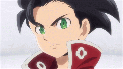 A Close Up Of A Person With Green Eyes And A Red Jacket GIF