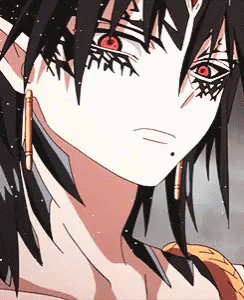 A Close Up Of A Person With Red Eyes GIF