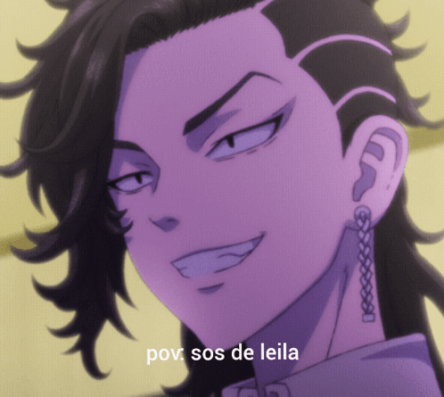 A Close Up Of A Person With The Words Pov Sos De Leila GIF