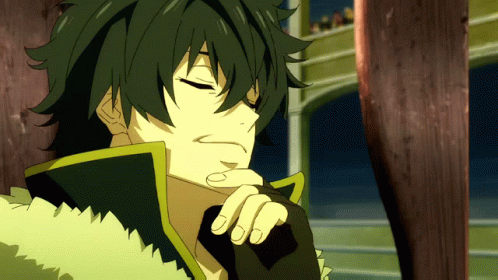 A Close Up Of A Person With Their Eyes Closed And Their Hand On Their Chin GIF