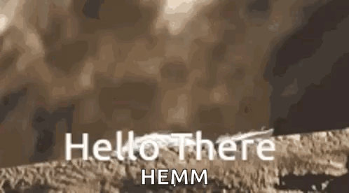 A Close Up Of A Piece Of Wood With The Words `` Hello There Hemm '' On It . GIF