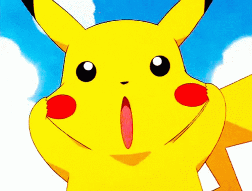 a close up of a pikachu with a surprised look on its face