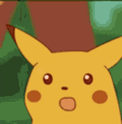A Close Up Of A Pikachu With A Surprised Look On Its Face . GIF