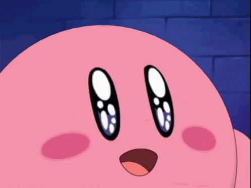 A Close Up Of A Pink Cartoon Character 'S Face GIF