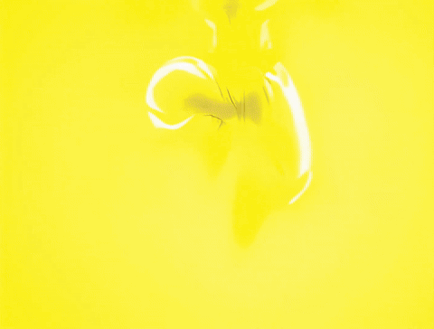 Pink Cartoon Face With Yellow Background GIF