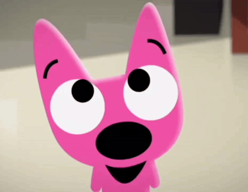 A Close Up Of A Pink Cat With Big Eyes GIF
