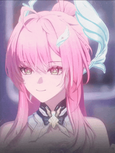 A Close Up Of A Pink Haired Anime Character GIF