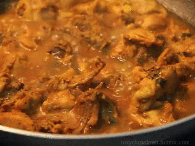 A Close Up Of A Pot Of Chicken Stew With The Words Foxychowdown.tumblr.com In The Corner GIF